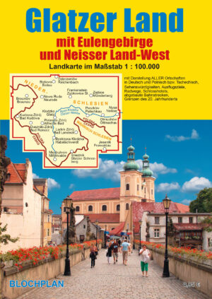Landkarte „Glatzer Land“ mit Eulengebirge und Neisser Land-West